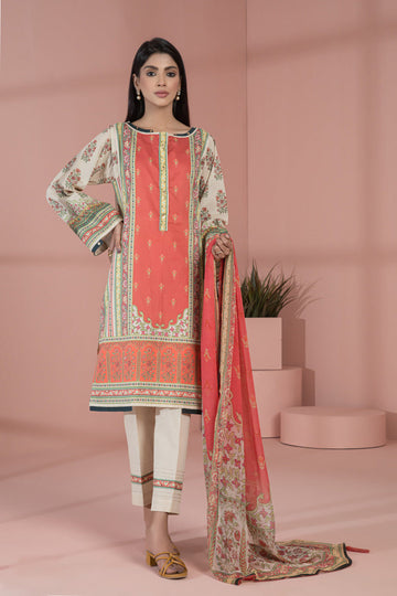 Bonanza Satrangi Orange Lawn Suit Ask223p12 Eid Pret 2022 Online Shopping
